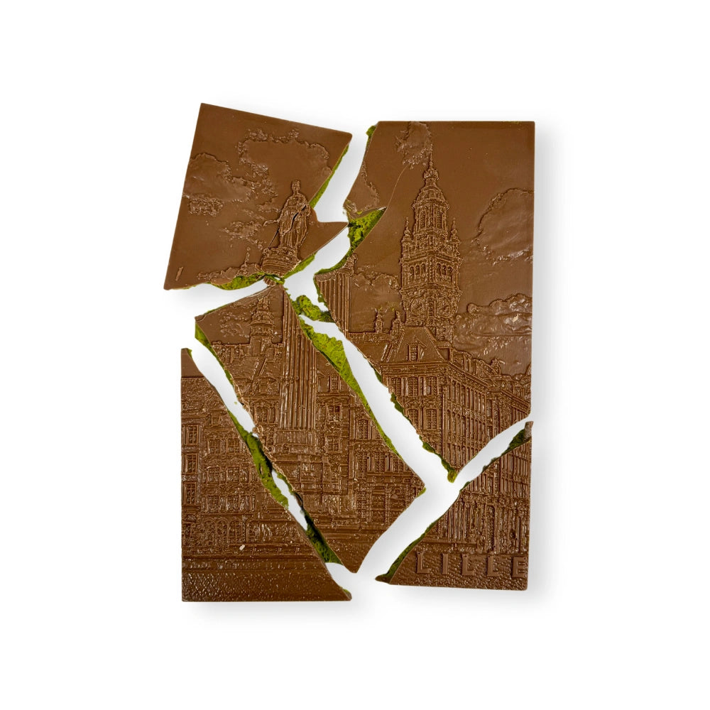 Tablette Dubaï chocolat au lait 36% & praliné pistache