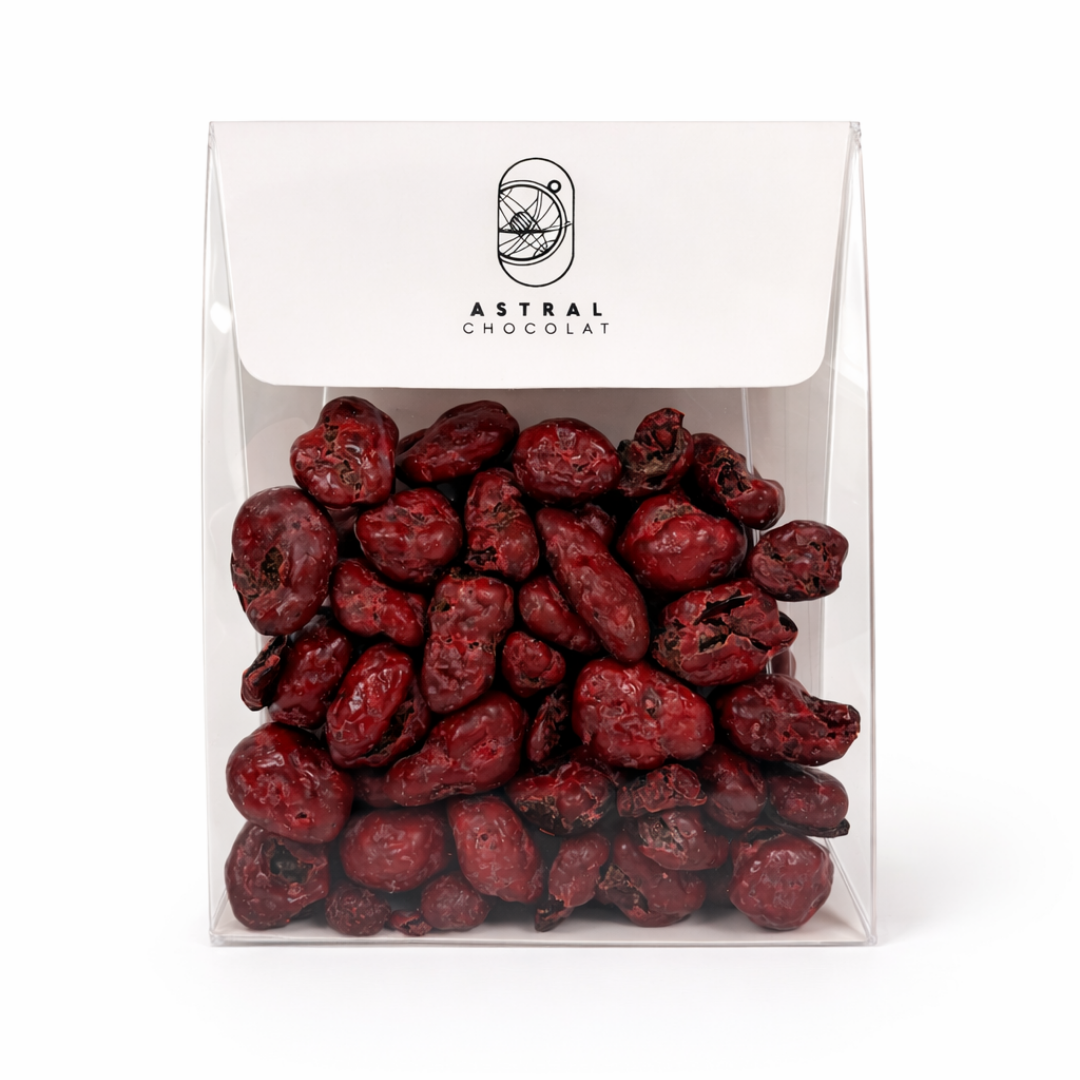 Cranberries enrobées de Chocolat Noir et Blanc
