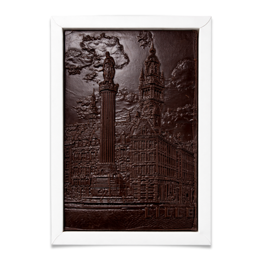 Tablette Lille chocolat noir 70% & praliné amandes-noisettes caramel