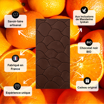 Chocolat d'origine Vietnam 75% - Écorces confites de mandarine Iyokan
