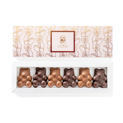 Coffret de 6 Oursons Guimauves Vanille (Lait / Noir / Mixte)
