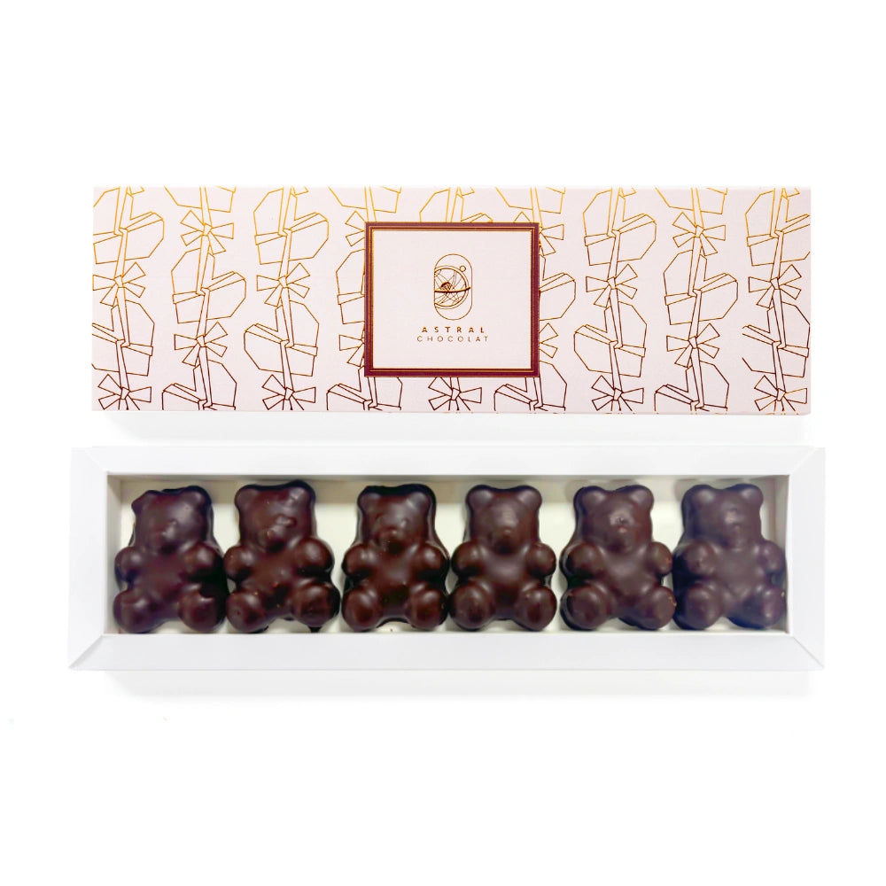 Coffret de 6 Oursons Guimauves Vanille (Lait / Noir / Mixte)