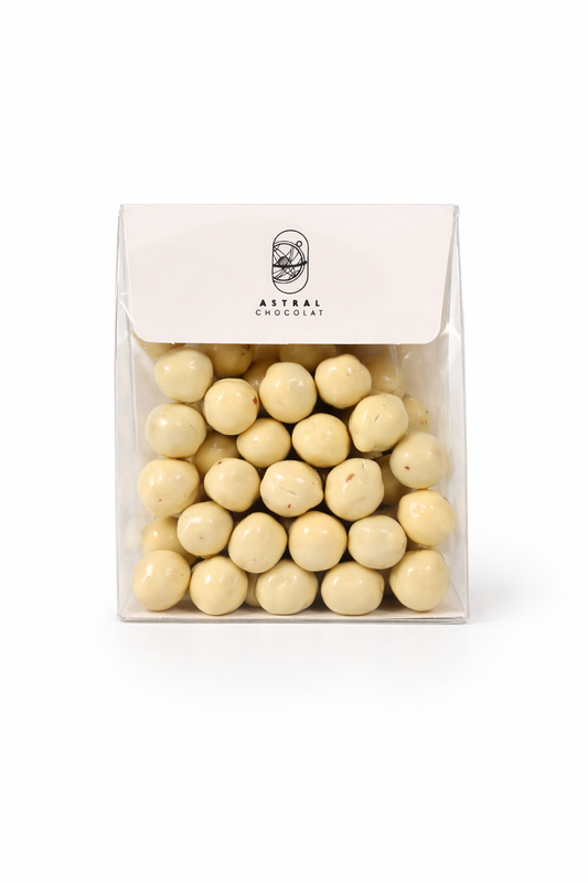 Noisettes du Piémont enrobées de chocolat blanc vanille 37%
