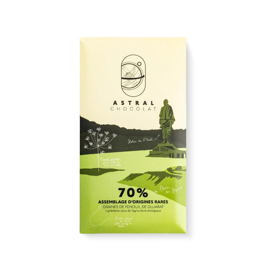 Chocolat noir 70%, graines de fenouil, épices, chocolat épices, chocolat aphrodisiaque, chocolat à offrir, astral chocolat