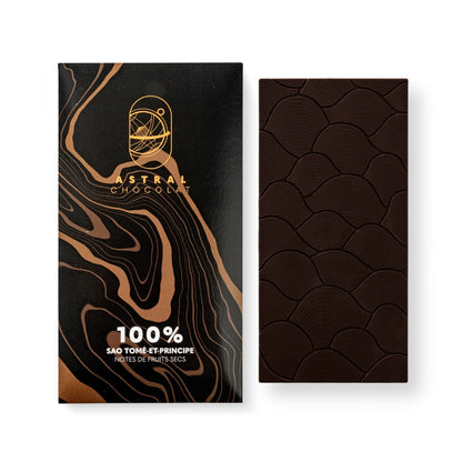 Chocolat noir intense, chocolat noir 100%, chocolat noir sao tomé, masse cacao, artisanal, astral chocolat