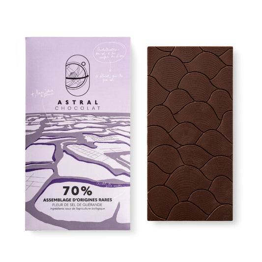 Chocolat noir 70%, sel de Guérande, épices, chocolat épices, chocolat aphrodisiaque, chocolat à offrir, astral chocolat